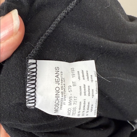 VINTAGE MOSCHINO black fitted scoop neck sleeveless dress with feather trim 10 - Picture 9 of 10